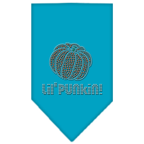 Lil Punkin Rhinestone Bandana Turquoise Large